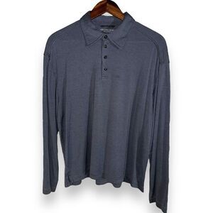 Gray Tommy Bahama Silk & Wool Island Soft L/S Polo Shirt L